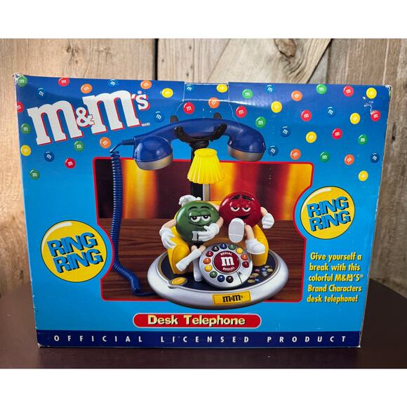 Mars M&M’s Telephone Vintage Corded Desk Phone Working Open Box Red & Green - Picture 12 of 15